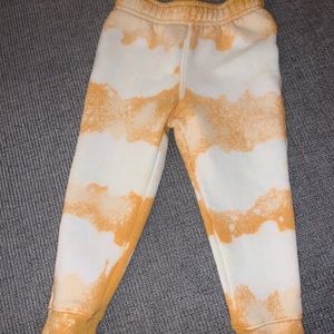 3T yellow bleach dyed sweatpants